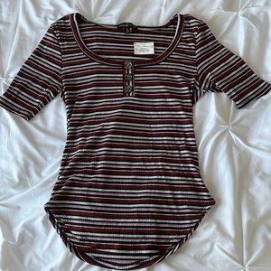 Almost Famous, size L, red/pink/grey/black stripes